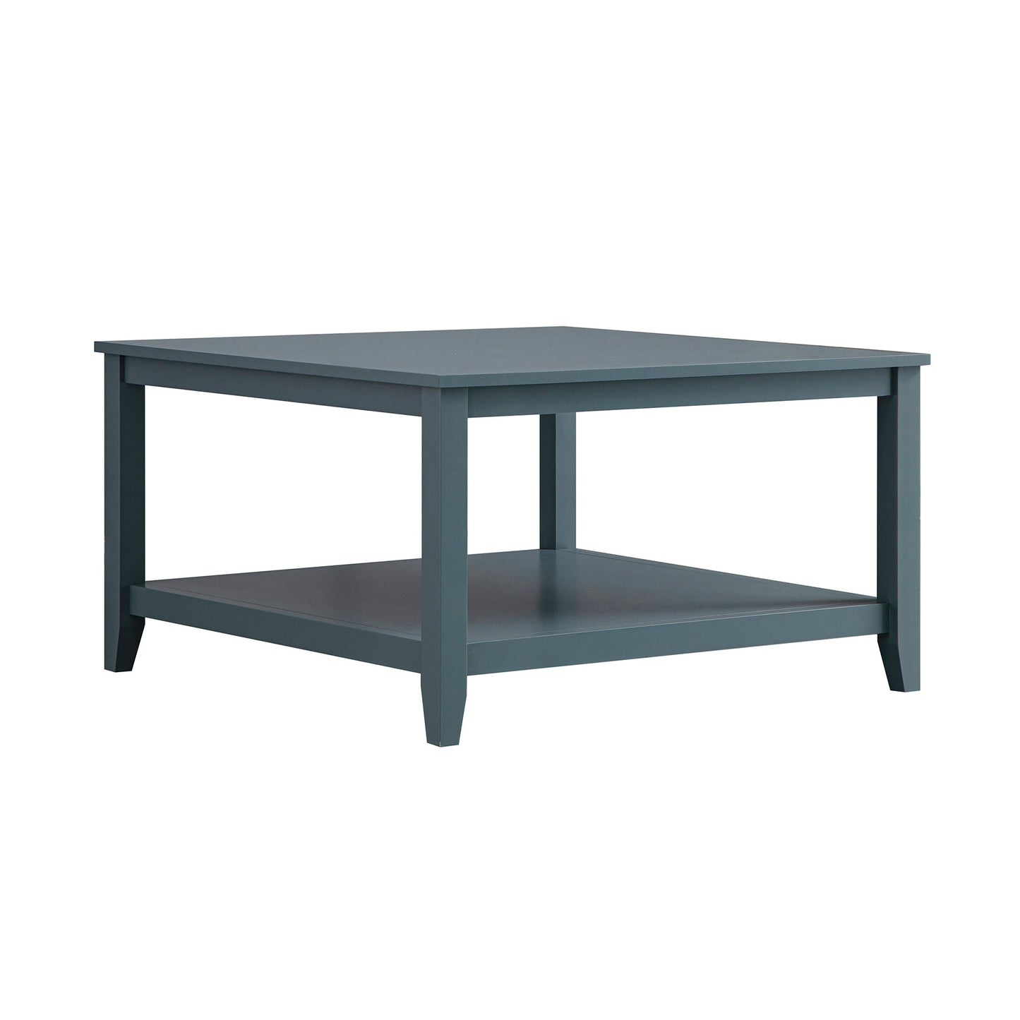 Table basse carrée Oakham 32, bleu orage