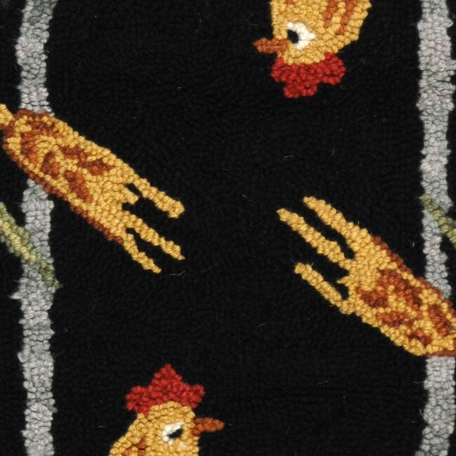 Tapis en laine SAFAVIEH fait main Chelsea Yauheniya motif coq de campagne française