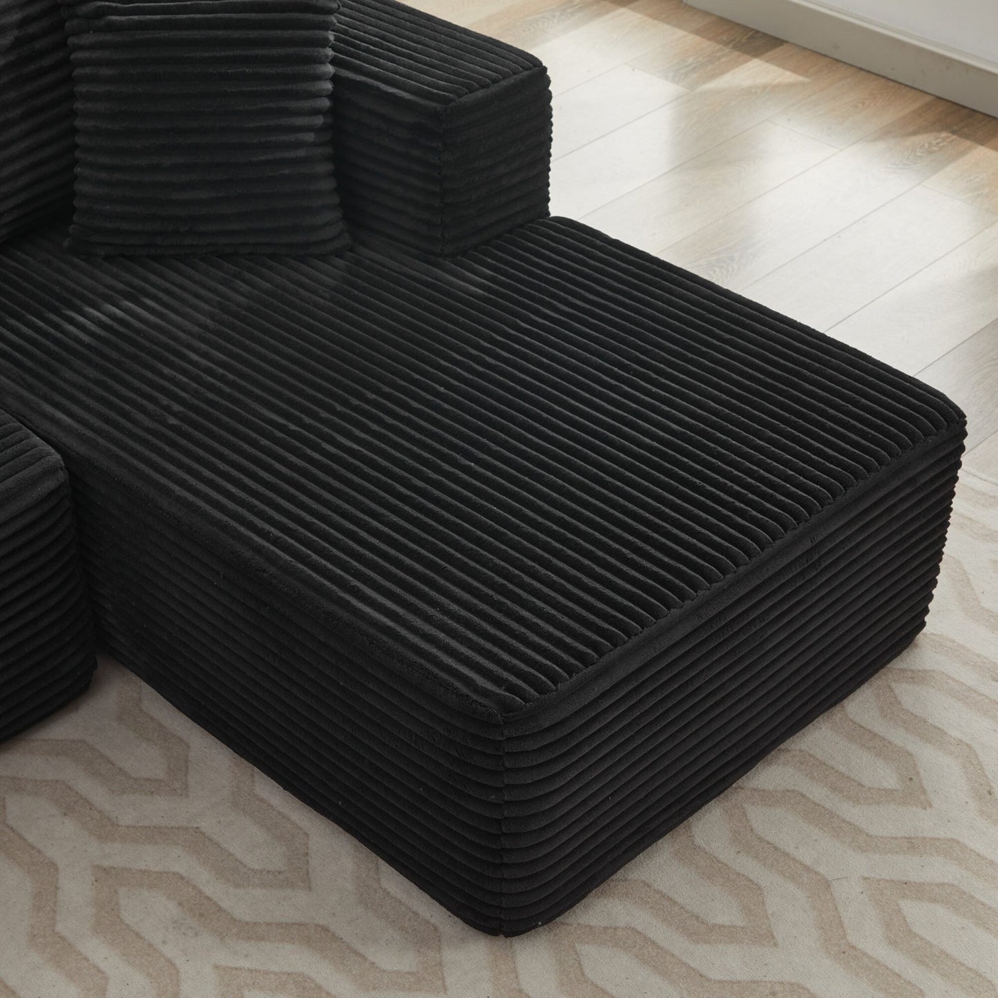 Canapé sectionnel Cloud 106 en L avec méridienne orientée vers la droite, canapé modulaire moderne à assise profonde pour salon, aucun assemblage requis