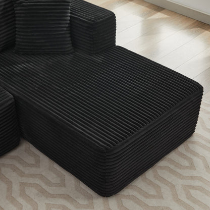 Canapé sectionnel Cloud 106 en L avec méridienne orientée vers la droite, canapé modulaire moderne à assise profonde pour salon, aucun assemblage requis