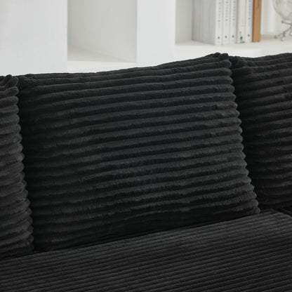 Canapé sectionnel Cloud 106 en L avec méridienne orientée vers la droite, canapé modulaire moderne à assise profonde pour salon, aucun assemblage requis