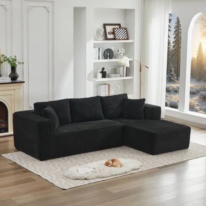 Canapé sectionnel Cloud 106 en L avec méridienne orientée vers la droite, canapé modulaire moderne à assise profonde pour salon, aucun assemblage requis
