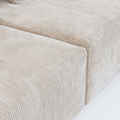 Canapé modulable sectionnel en velours côtelé 141,73 pouces avec coussin épais, canapé convertible à assise profonde pour salon