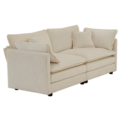 Ensemble de 2 canapés surdimensionnés extra profonds rembourrés en chenille avec canapés 3 places et causeuse