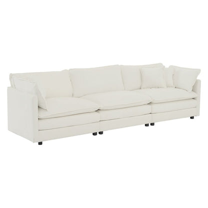 Ensemble de 2 canapés surdimensionnés extra profonds rembourrés en chenille avec canapés 3 places et causeuse
