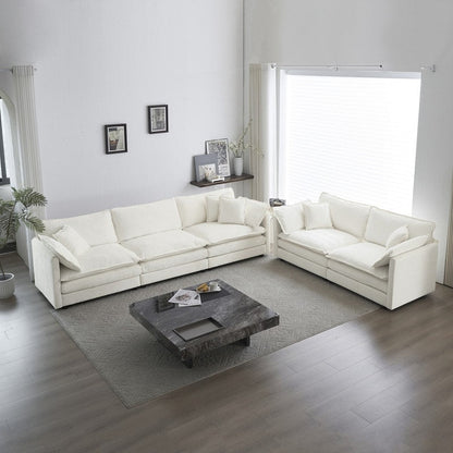 Ensemble de 2 canapés surdimensionnés extra profonds rembourrés en chenille avec canapés 3 places et causeuse