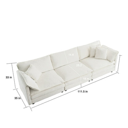 Ensemble de 2 canapés surdimensionnés extra profonds rembourrés en chenille avec canapés 3 places et causeuse