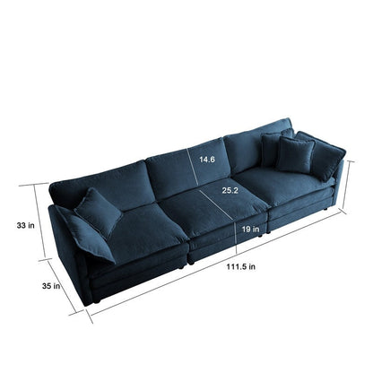 Ensemble de 2 canapés surdimensionnés extra profonds rembourrés en chenille avec canapés 3 places et causeuse