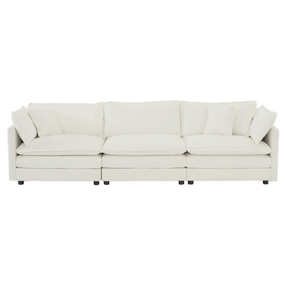 Ensemble de 2 canapés surdimensionnés extra profonds rembourrés en chenille avec canapés 3 places et causeuse