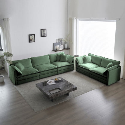Ensemble de 2 canapés surdimensionnés extra profonds rembourrés en chenille avec canapés 3 places et causeuse