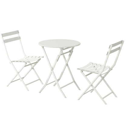 Ensemble bistro de patio 3 pièces comprenant une table ronde pliable et des chaises