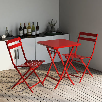 Ensemble bistro minimaliste 3 pièces pour patio : table carrée pliable et chaises