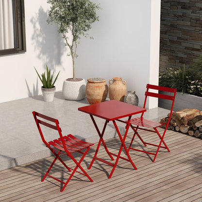 Ensemble bistro minimaliste 3 pièces pour patio : table carrée pliable et chaises