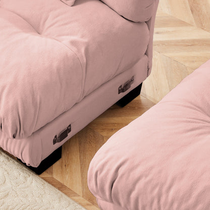 Canapé d'angle modulable 3 places, canapé profond en forme de nuage avec pouf convertible pour salon