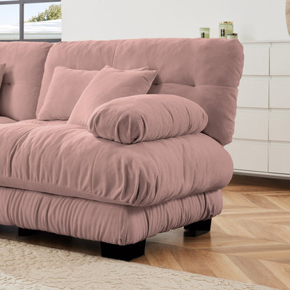 Canapé d'angle modulable 3 places, canapé profond en forme de nuage avec pouf convertible pour salon