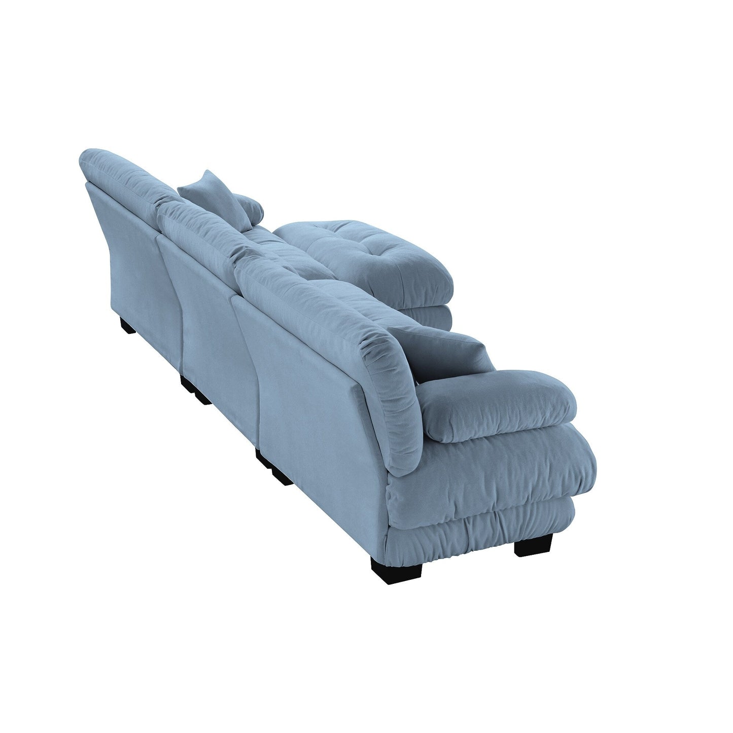 Canapé d'angle modulable 3 places, canapé profond en forme de nuage avec pouf convertible pour salon