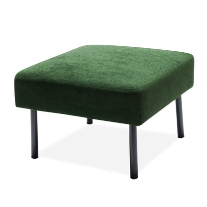 Canapé 3 places en tissu polyester en forme de L avec pouf, canapé rembourré moderne, petit canapé confortable pour petits espaces