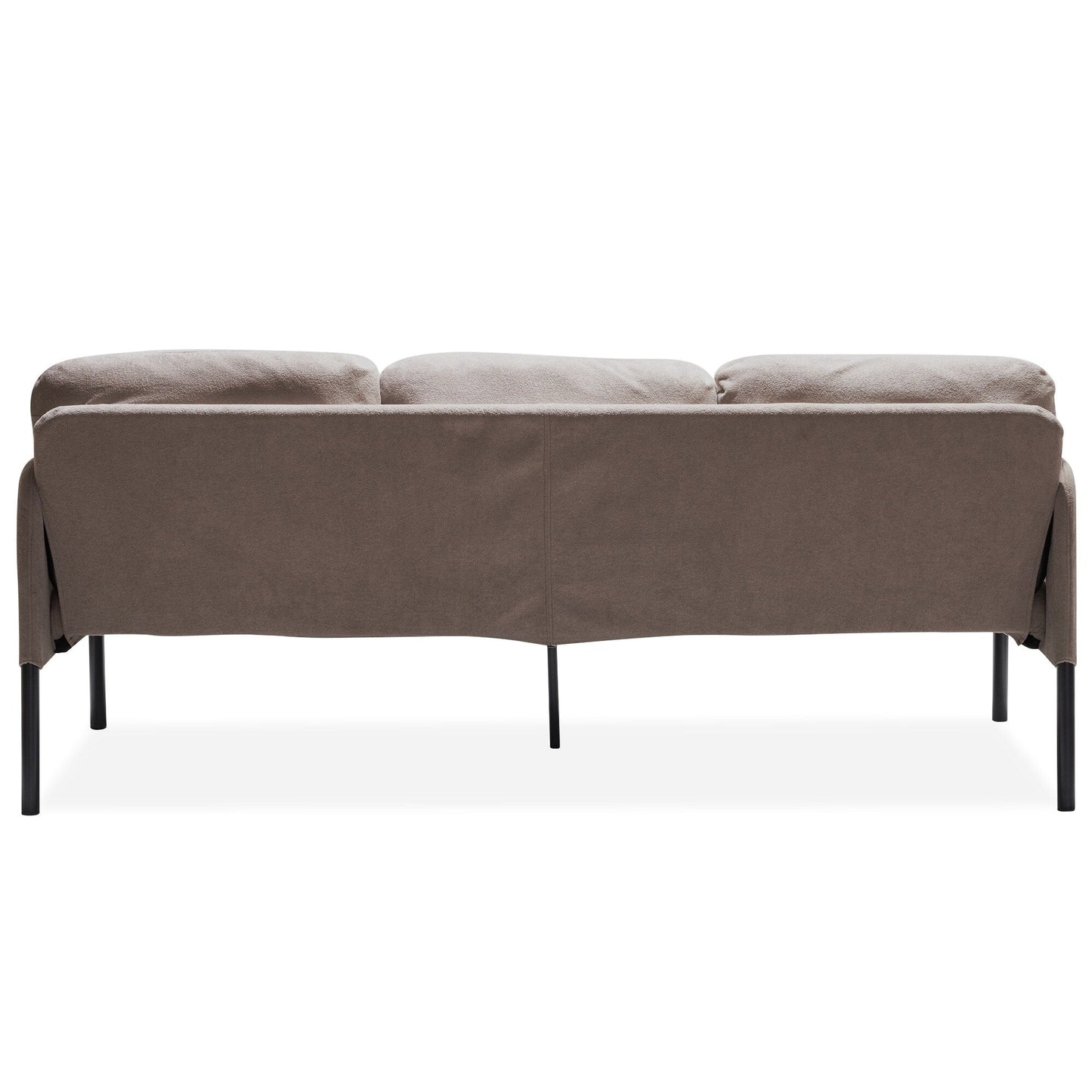 Canapé 3 places en tissu polyester en forme de L avec pouf, canapé rembourré moderne, petit canapé confortable pour petits espaces