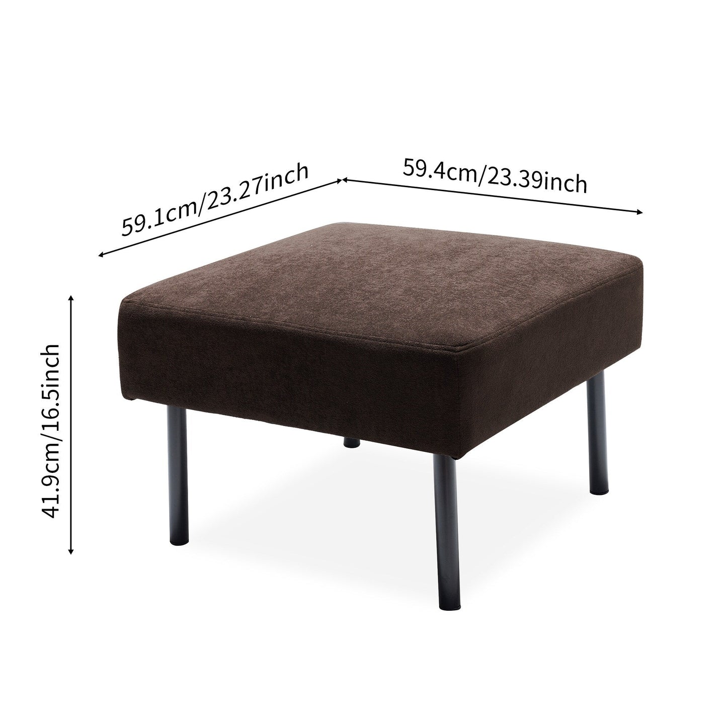 Canapé 3 places en tissu polyester en forme de L avec pouf, canapé rembourré moderne, petit canapé confortable pour petits espaces