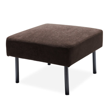 Canapé 3 places en tissu polyester en forme de L avec pouf, canapé rembourré moderne, petit canapé confortable pour petits espaces