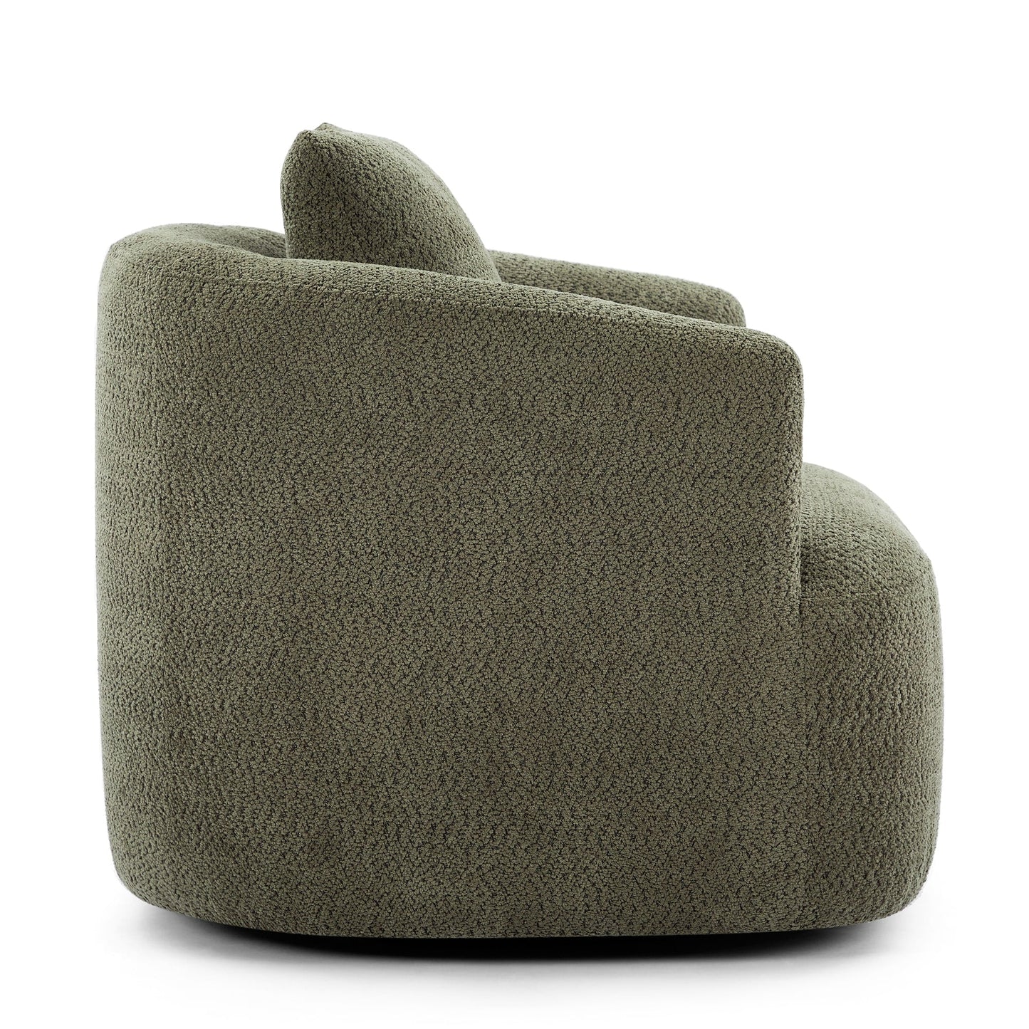 Fauteuil pivotant à 360°, fauteuil d'appoint en bouclette de 38,2 cm avec coussin décoratif, fauteuil-canapé rembourré avec accoudoirs incurvés