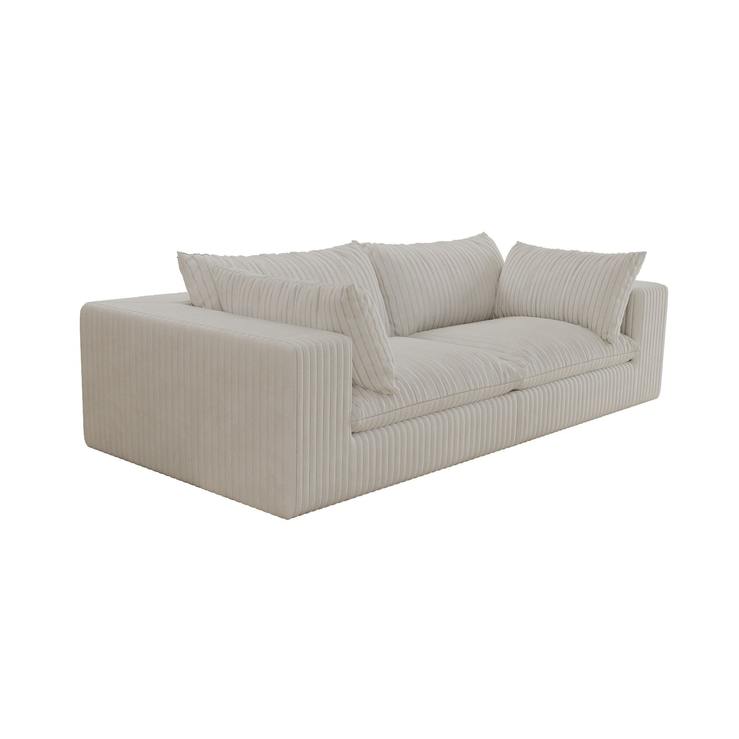Canapé Cloud 39,8 pouces, tissu velours côtelé, canapés à assise profonde, conception à double couche, coussin amovible, sans assemblage, combinaison DIY