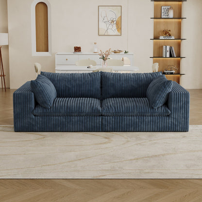 Canapé Cloud 39,8 pouces, tissu velours côtelé, canapés à assise profonde, conception à double couche, coussin amovible, sans assemblage, combinaison DIY