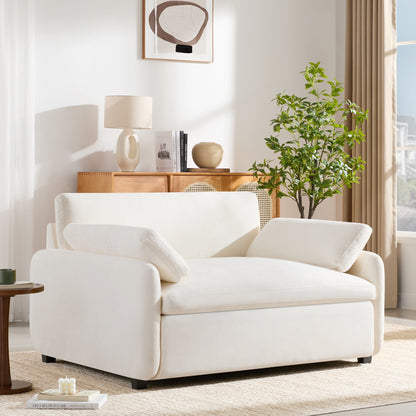Fauteuil d'appoint simple surdimensionné en chenille 50 x 43, siège large et profond, fauteuil moderne et confortable rembourré