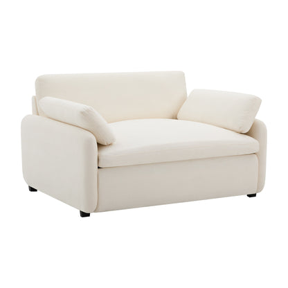 Fauteuil d'appoint simple surdimensionné en chenille 50 x 43, siège large et profond, fauteuil moderne et confortable rembourré