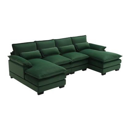[VIDÉO fournie][Nouveau]Canapé sectionnel moderne en forme de U 109,8 x 55,9 avec coussins de taille, canapé symétrique rembourré 6 places