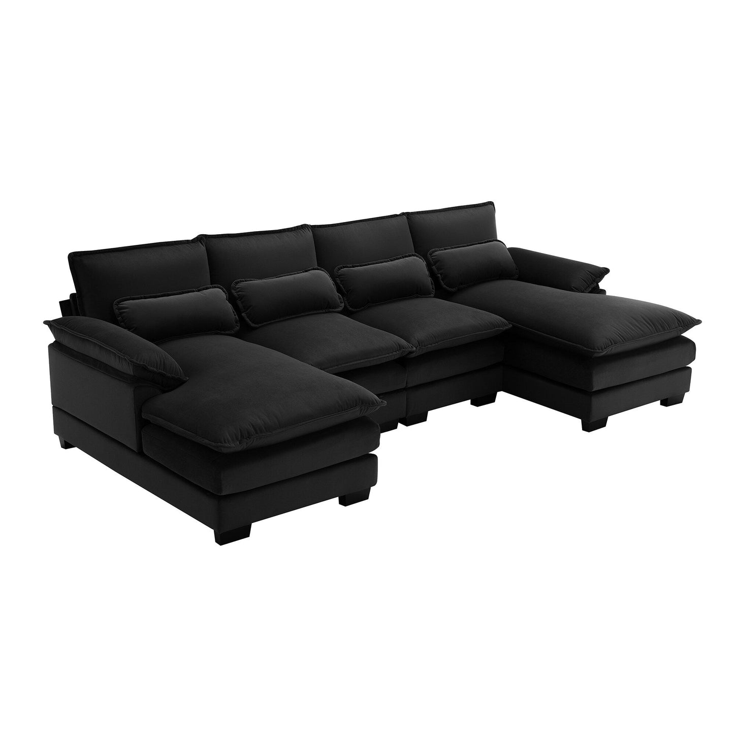 [VIDÉO fournie][Nouveau]Canapé sectionnel moderne en forme de U 109,8 x 55,9 avec coussins de taille, canapé symétrique rembourré 6 places
