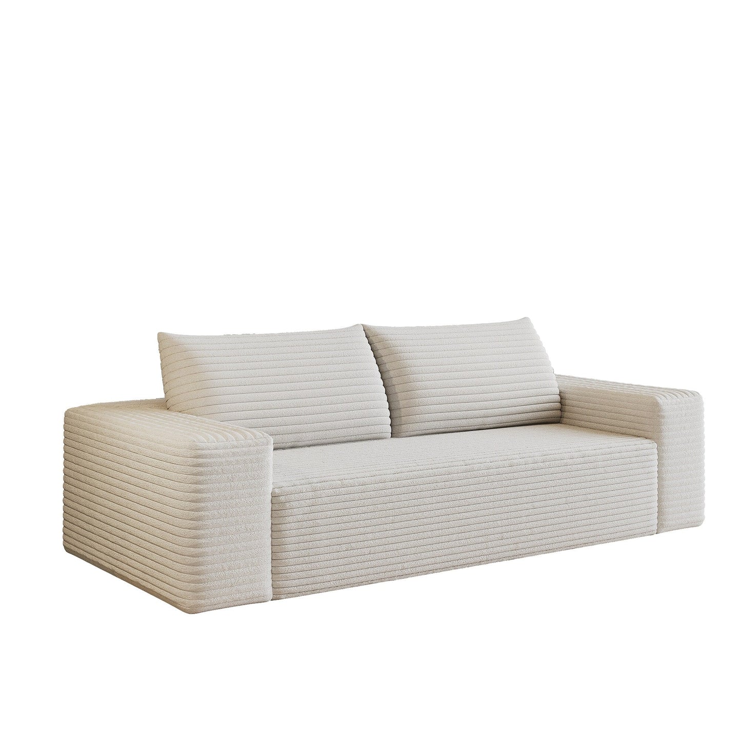 Canapé 2 places en velours côtelé, assise profonde, sans assemblage, pour salon, chambre, salle de conférence