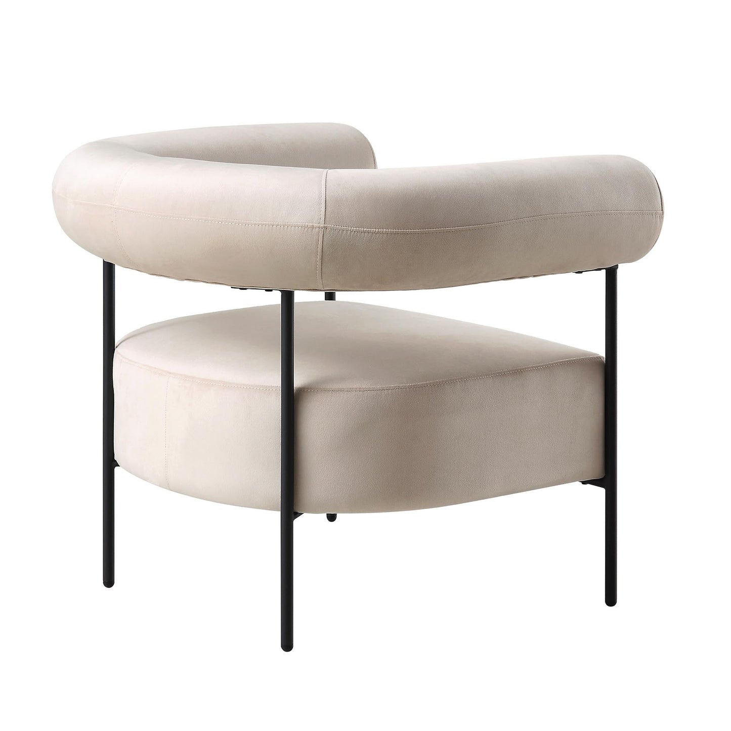 Fauteuil Fulbourn en velours champagne