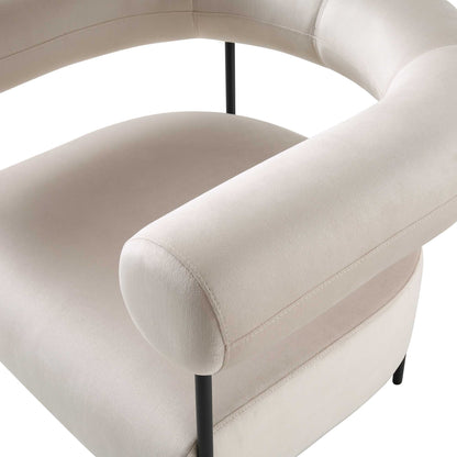 Fauteuil Fulbourn en velours champagne