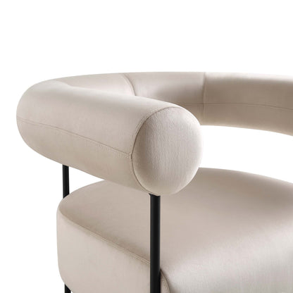 Fauteuil Fulbourn en velours champagne