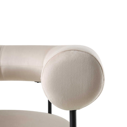 Fauteuil Fulbourn en velours champagne