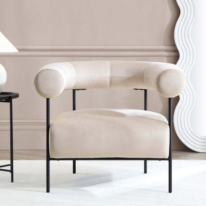 Fauteuil Fulbourn en velours champagne