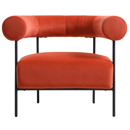 Fauteuil Fulbourn en velours ocre rouille