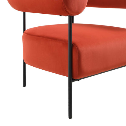 Fauteuil Fulbourn en velours ocre rouille