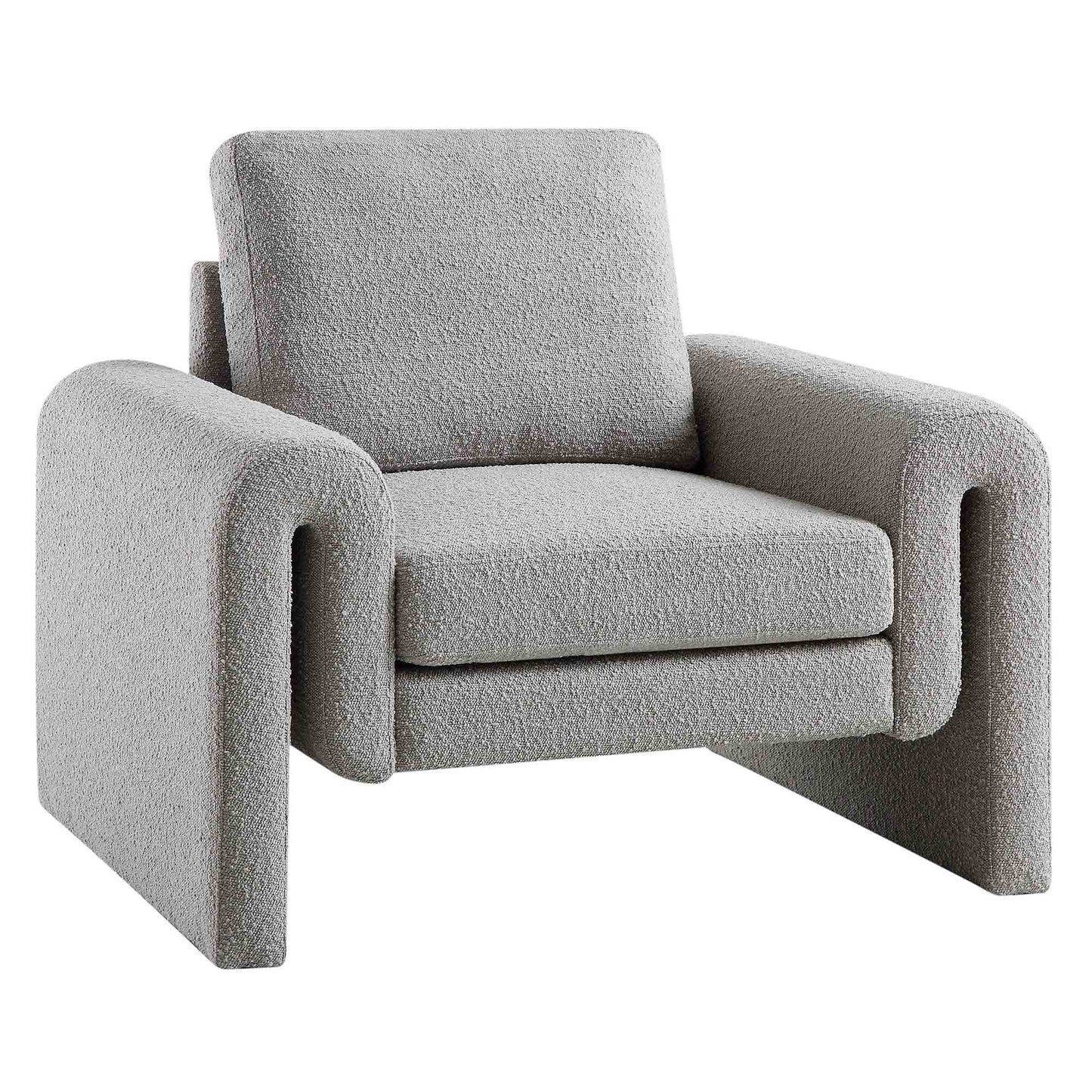 Fauteuil incurvé Hampstead Gray Boucle