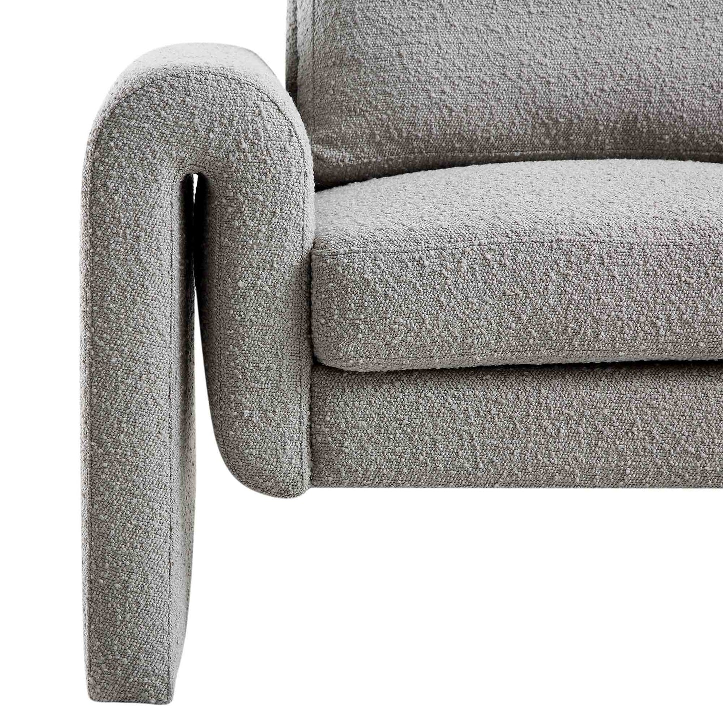 Fauteuil incurvé Hampstead Gray Boucle