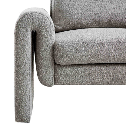 Fauteuil incurvé Hampstead Gray Boucle