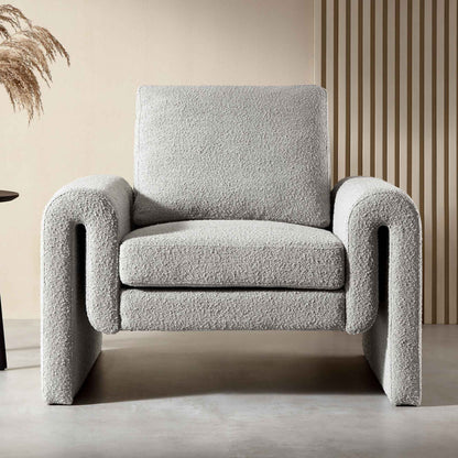 Fauteuil incurvé Hampstead Gray Boucle