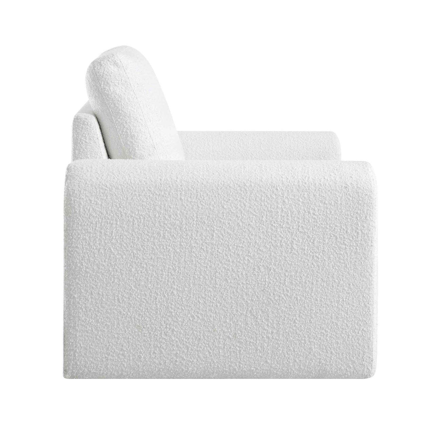 Fauteuil incurvé Hampstead White Boucle