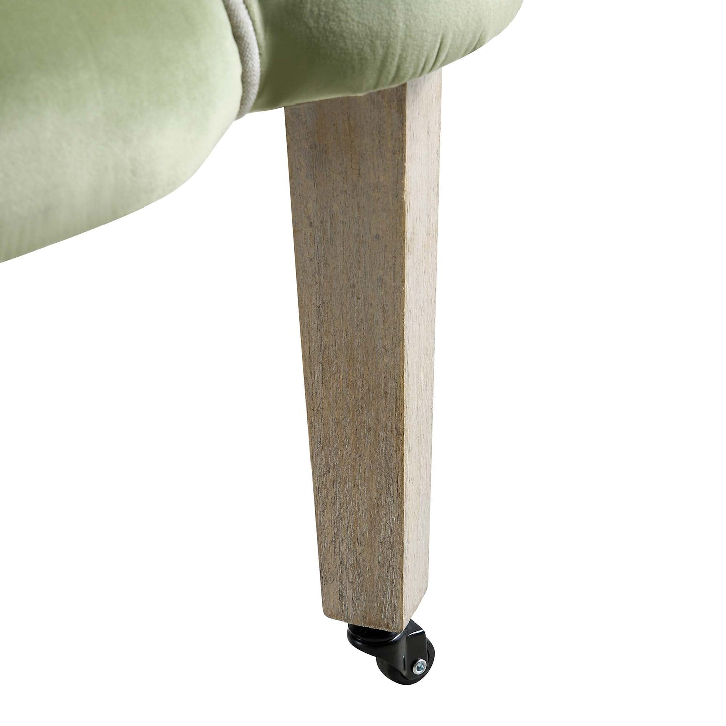 Chaise à palourdes festonnée Barnard, velours lichen