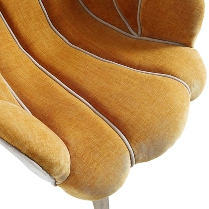 Chaise à palourdes festonnée Barnard, chenille moutarde