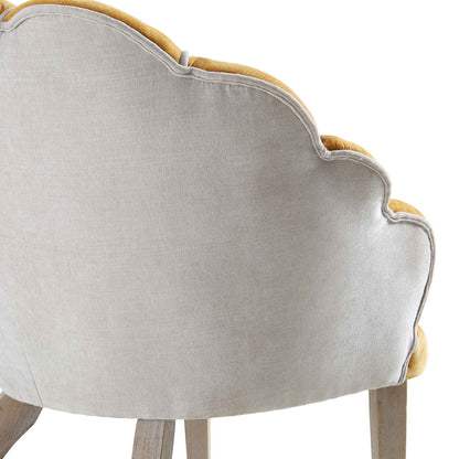 Chaise à palourdes festonnée Barnard, chenille moutarde
