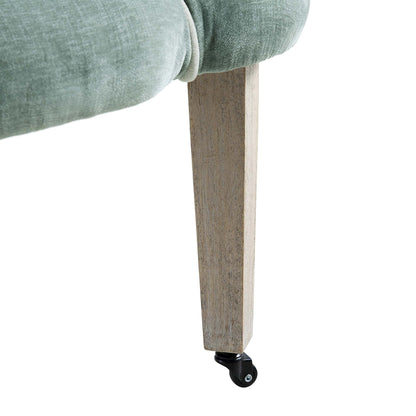 Chaise à palourdes festonnée Barnard, chenille vert sauge
