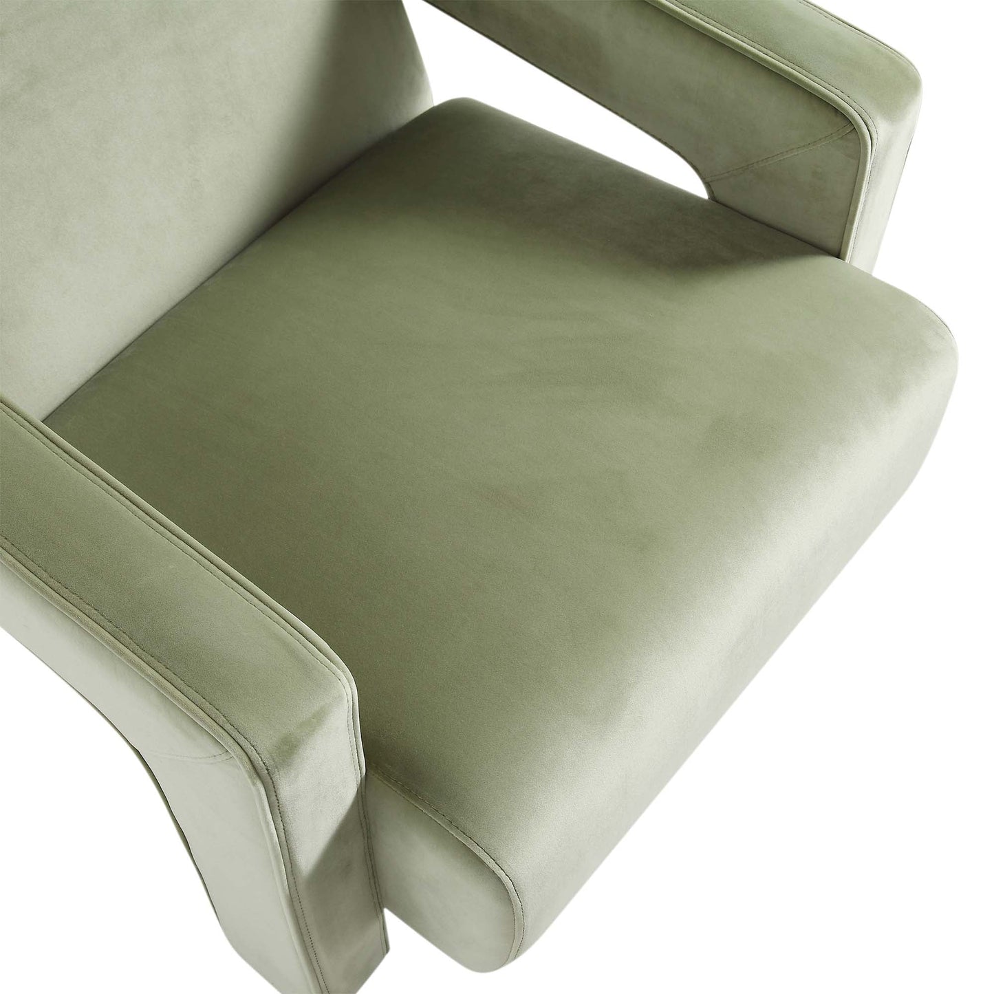 Fauteuil sculptural Brompton, velours lichen