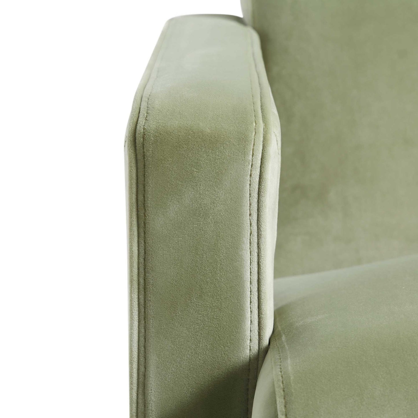 Fauteuil sculptural Brompton, velours lichen